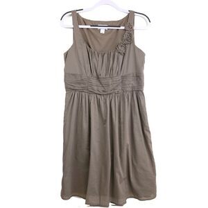 LOFT Gray Sleeveless Fit & Flair Midi Dress Size 8